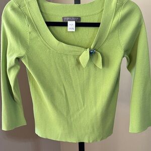 Sigrid‎ Olsen Green Top with Bow Accent